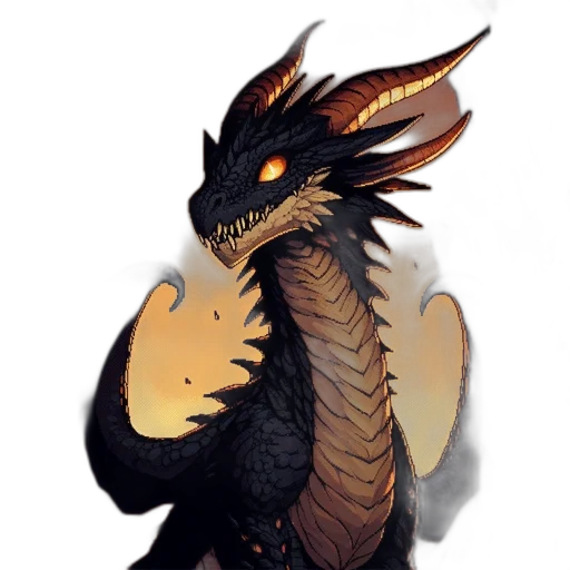 dragon, creature, staff, animal, fantasy art, concept art, pixel art, watercolor transparent PNG cut-out
