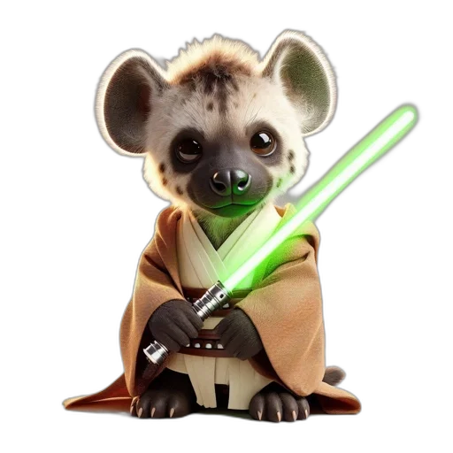 staff, animal, concept art, comic book art, fantasy art, 3d render, anthropomorphic, hyena-creature transparent PNG cut-out