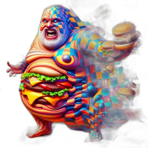 food, creature, animal, dress, concept art, photorealistic, pixel art, vaporwave transparent PNG cut-out