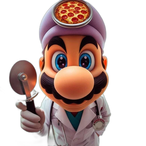 staff, food, weapon, animal, 3d render, concept art, pixel art, mario transparent PNG cut-out