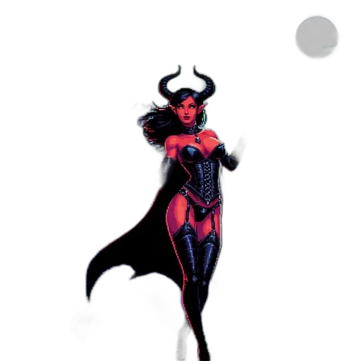 concept art, comic book art, fantasy art, pixel art, dark, red, woman, gothic transparent PNG cut-out