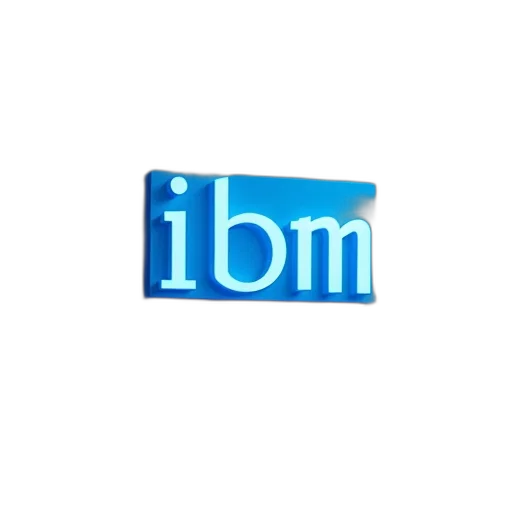 3d render, blue, background, name, ibm, computer transparent PNG cut-out