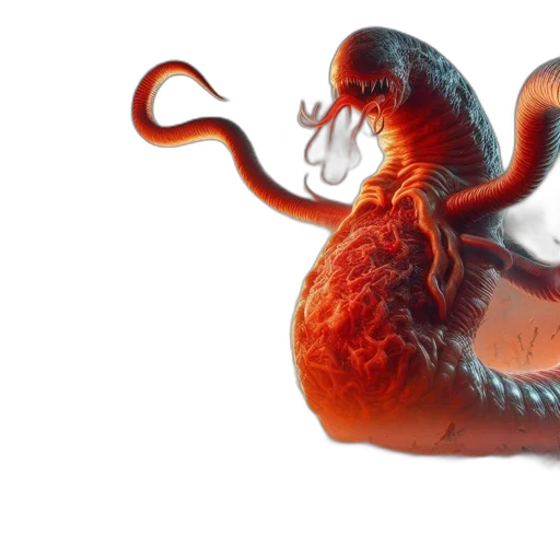 creature, dragon, animal, hair, 3d render, concept art, photorealistic, fantasy art transparent PNG cut-out