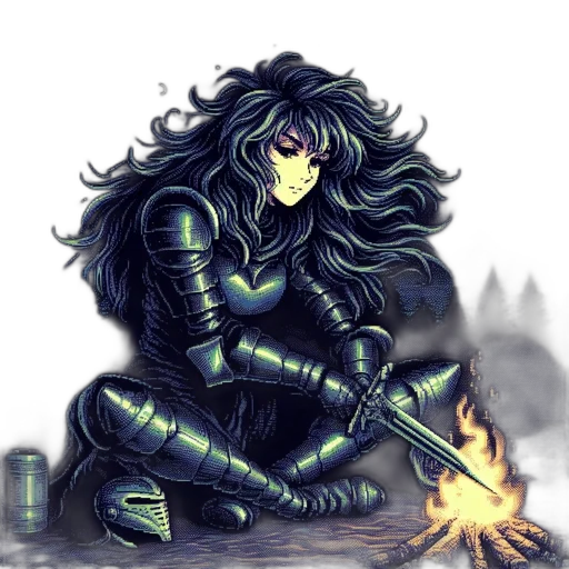 fantasy art, concept art, comic book art, pixel art, fire, dark, green, monochrome transparent PNG cut-out