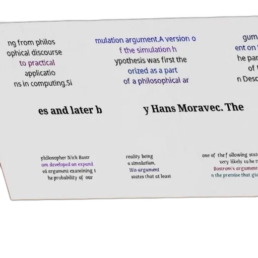 philosophical, argument, about, simulation, reality, developed, nick, bostrom transparent PNG cut-out