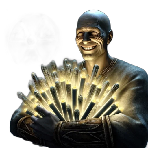 staff, weapon, mask, face, concept art, comic book art, 3d render, elderly transparent PNG cut-out