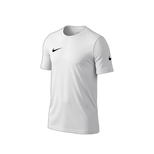 white, nike, t-shirt, black, swoosh, logo, left, chest transparent PNG cut-out