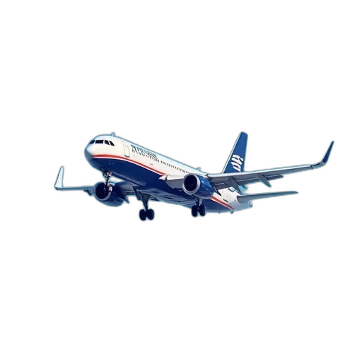 staff, animal, 3d render, photorealistic, jet, airways, plane, blue transparent PNG cut-out