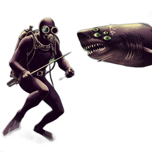 creature, weapon, mask, staff, concept art, fantasy art, cyberpunk, comic book art transparent PNG cut-out