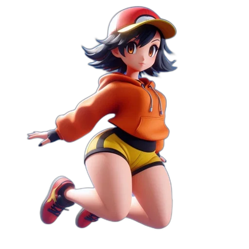 dress, hat, staff, weapon, concept art, pixel art, 3d render, anime transparent PNG cut-out