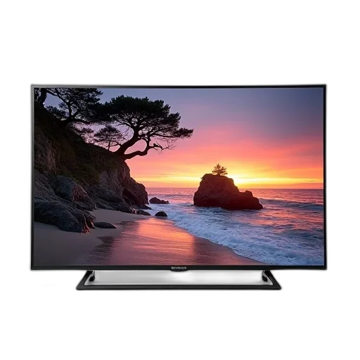 sleek, modern, flat-screen, television, displaying, vibrant, image, rocky transparent PNG cut-out
