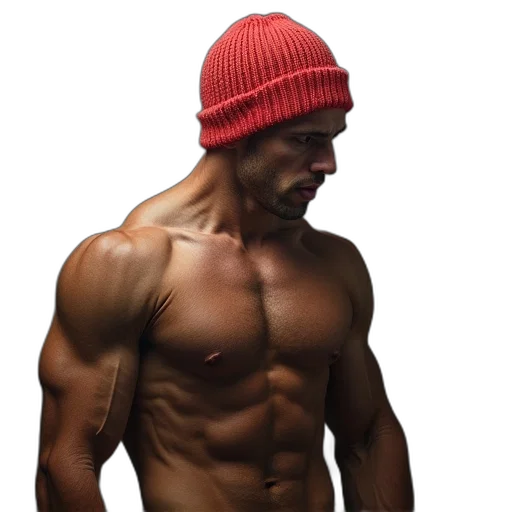 hat, face, jacket, photorealistic transparent PNG cut-out