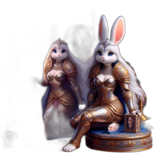 concept art, fantasy art, 3d render, photorealistic, playstation, case, features, rabbit-themed transparent PNG cut-out