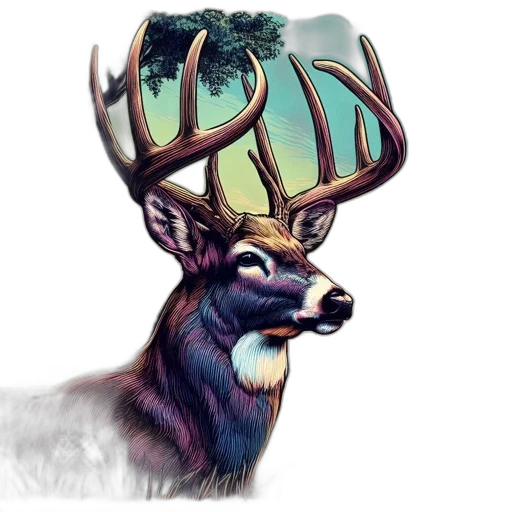 crown, animal, creature, staff, watercolor, fantasy art, concept art, photorealistic transparent PNG cut-out
