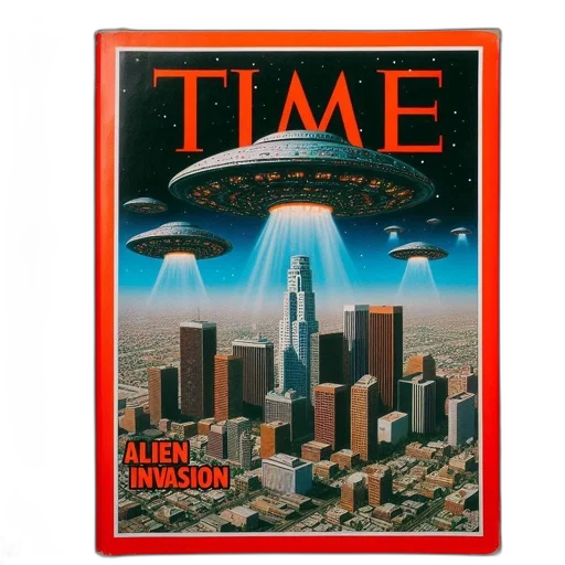 robot, concept art, outer space, dramatic, cover, featuring, flying, saucers transparent PNG cut-out