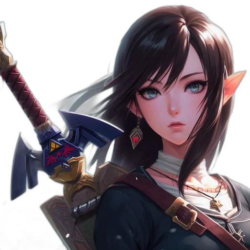 sword, weapon, staff, fantasy art, concept art, anime, pixel art, dark transparent PNG cut-out