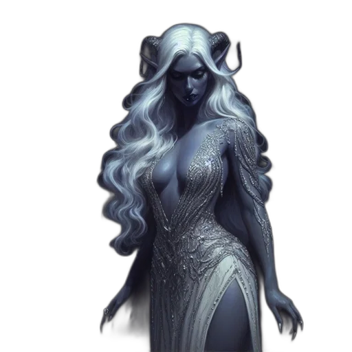 dress, fantasy art, concept art, comic book art, pixel art, blue, dark, monochrome transparent PNG cut-out