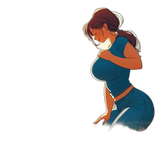 dress, concept art, comic book art, cartoon, watercolor, blue, serene, landscape transparent PNG cut-out