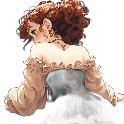 dress, crown, jacket, hair, watercolor, concept art, oil painting, fantasy art transparent PNG cut-out