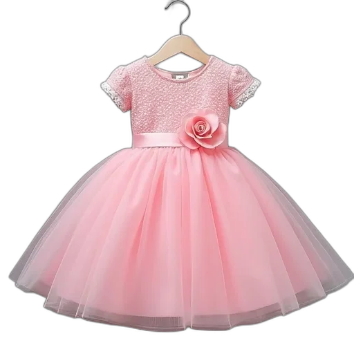dress, 3d render, fashion, infant, clothes, girl, children, princess transparent PNG cut-out