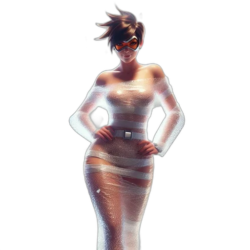 dress, robot, staff, creature, concept art, fantasy art, comic book art, 3d render transparent PNG cut-out