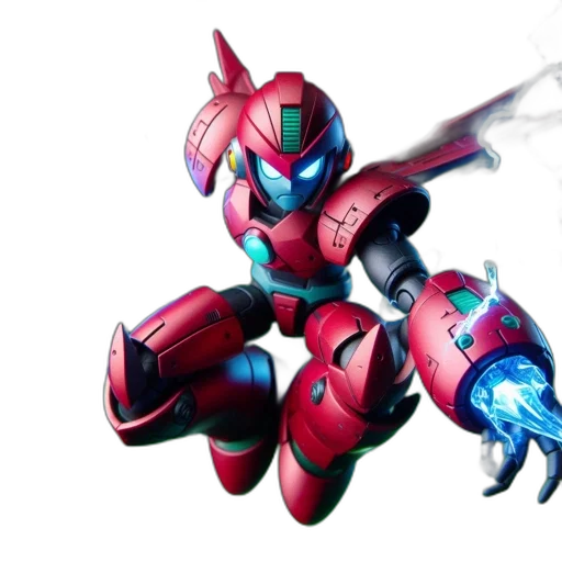 robot, weapon, sword, dragon, concept art, vaporwave, 3d render, pixel art transparent PNG cut-out