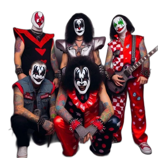 mask, concept art, comic book art, cartoon, five, individuals, wearing, colorful transparent PNG cut-out