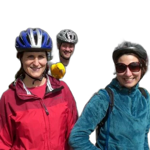 staff, jacket, face, three, people, wearing, helmets, holding transparent PNG cut-out