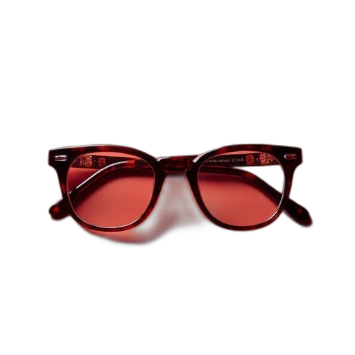 3d render, red, unisex, pair, glasses, bright, brown transparent PNG cut-out