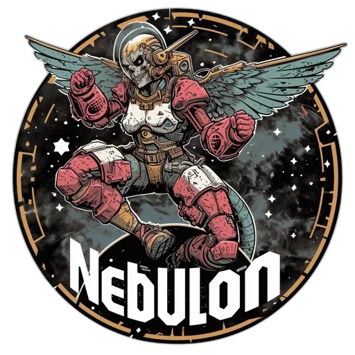 comic book art, pixel art, concept art, fantasy art, nebulon, futuristic, bird-robot, hybrid transparent PNG cut-out