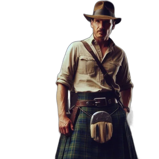 concept art, photorealistic, comic book art, fantasy art, individual, wearing, traditional, scottish transparent PNG cut-out