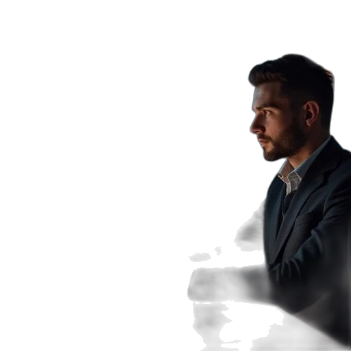 jacket, face, staff, robot transparent PNG cut-out