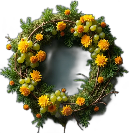 crown, jewelry, flower, photorealistic transparent PNG cut-out