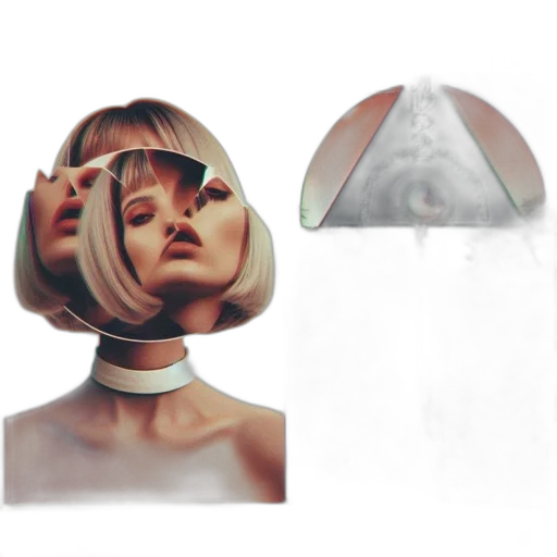 mask, face, dress, jewelry, 3d render, concept art, photorealistic, vaporwave transparent PNG cut-out