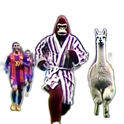animal, creature, concept art, pixel art, vaporwave, photorealistic, gorilla, costume transparent PNG cut-out
