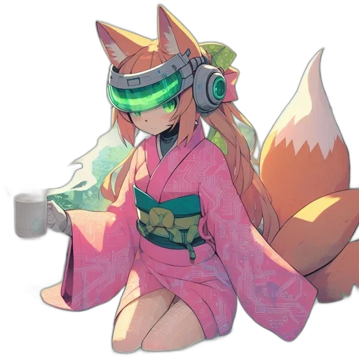 weapon, mask, staff, dragon, vaporwave, anime, pixel art, concept art transparent PNG cut-out