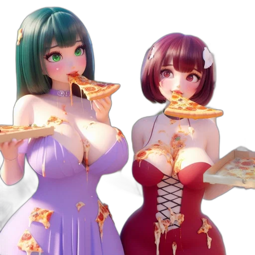 food, dress, 3d render, concept art, anime, fantasy art, pastel, colorful transparent PNG cut-out