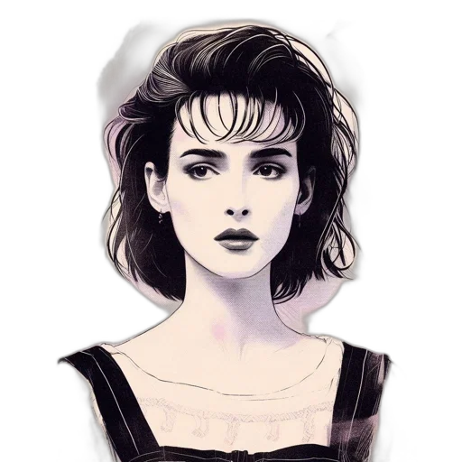 dress, face, photorealistic, pixel art, cartoon, fantasy art, monochrome, dark transparent PNG cut-out