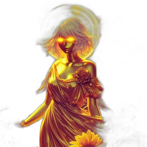 dress, flower, crown, jewelry, concept art, fantasy art, pixel art, photorealistic transparent PNG cut-out