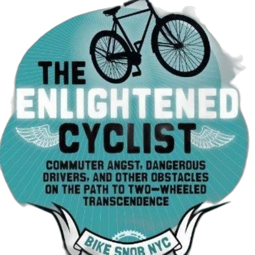 enlightened, cyclist, book, cover, features, bicycle, wings, set transparent PNG cut-out