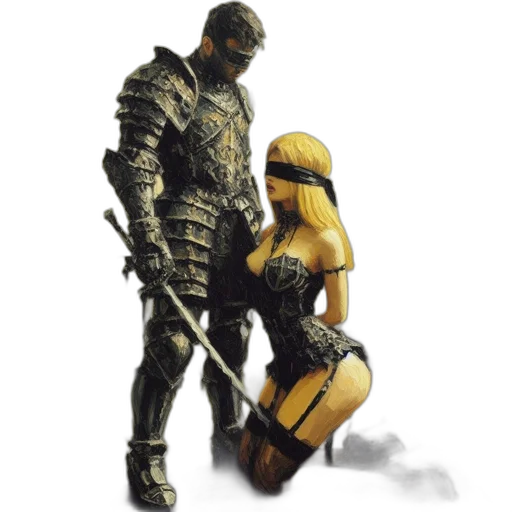 robot, weapon, sword, concept art, fantasy art, pixel art, comic book art, golden transparent PNG cut-out