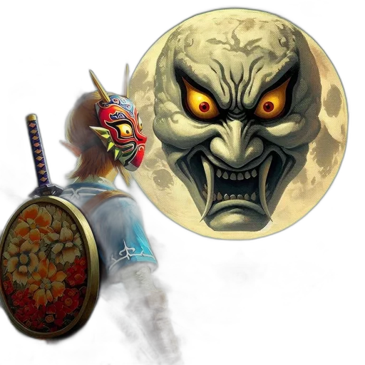 mask, staff, concept art, fantasy art, comic book art, 3d render, individual, blue transparent PNG cut-out
