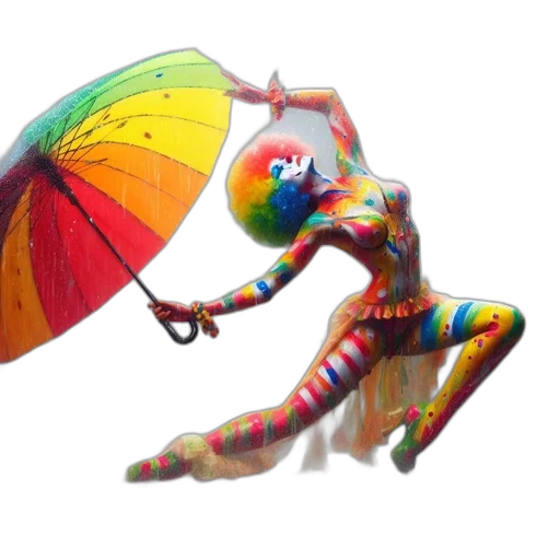 umbrella, mask, creature, staff, 3d render, concept art, photorealistic, fantasy art transparent PNG cut-out