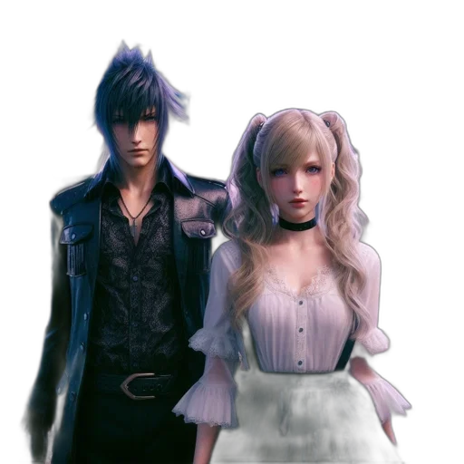 concept art, 3d render, fantasy art, anime, dark, monochrome, pastel, blue transparent PNG cut-out