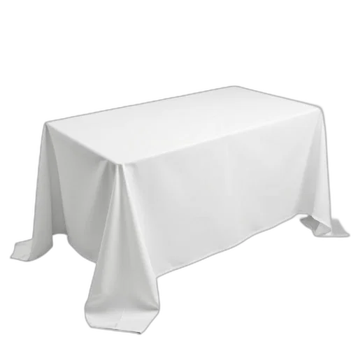 furniture, food, staff, dress, 3d render, photorealistic, white, tablecloth transparent PNG cut-out