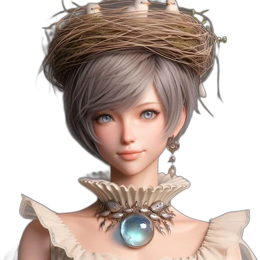 crown, hat, jewelry, staff, fantasy art, 3d render, concept art, photorealistic transparent PNG cut-out