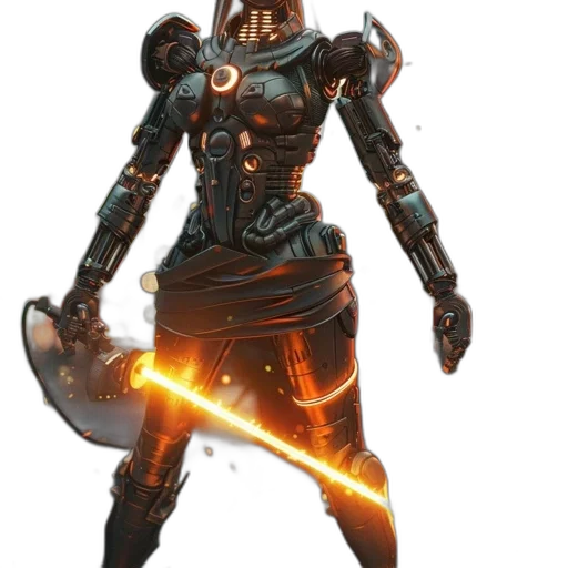 robot, weapon, staff, sword transparent PNG cut-out