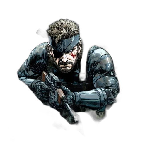 weapon, face, comic book art, concept art, pixel art, cyberpunk, blue, soldier transparent PNG cut-out