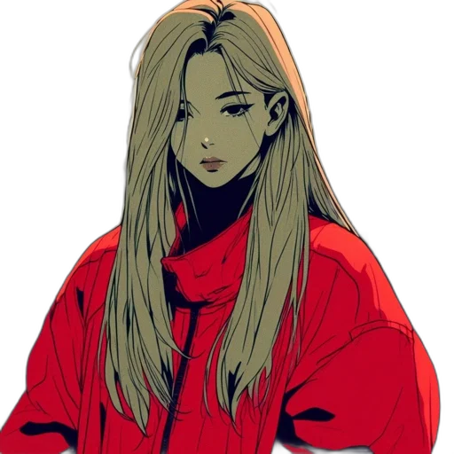 jacket, face, mask, hair, anime, pixel art, comic book art, concept art transparent PNG cut-out