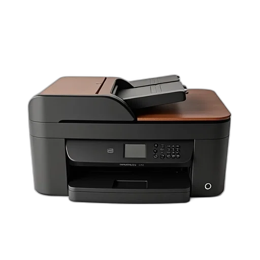 3d render, black, brown, modern, printer, digital, display, buttons transparent PNG cut-out